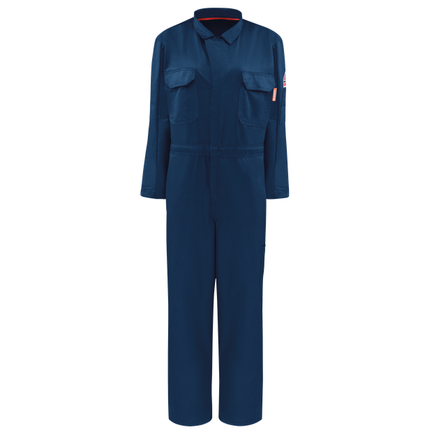 Bulwark-fr-iq-series-qc23-womens-midweight-mobility-coverall-navy-front