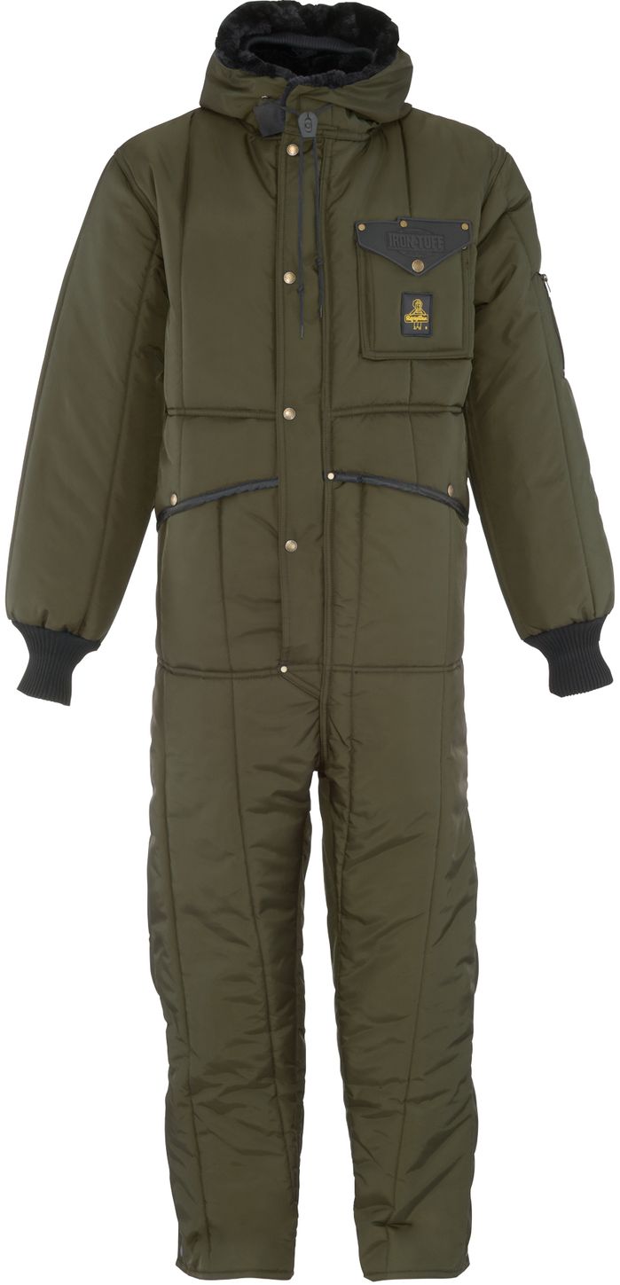 RefrigiWear 0381 Iron-Tuff Winter Work Coverall With Hood Sage Front