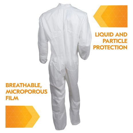 Kimberly Clark Kleenguard A40 Liquid & Particle Coverall Zipper Front Back