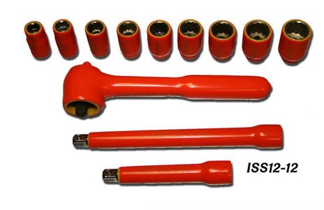 Cementex ISS12-12 Insulated 1/2" Square Drive Socket Set W/Pouch, 12PC