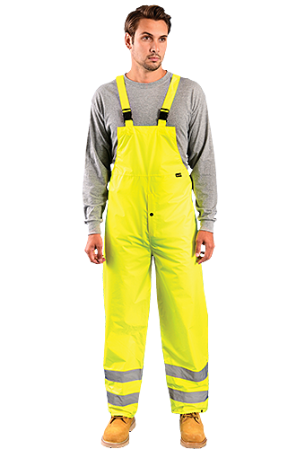 Occunomix LUX-TRBIB High Visibility Breathable Bib Rain Pants, Class E
