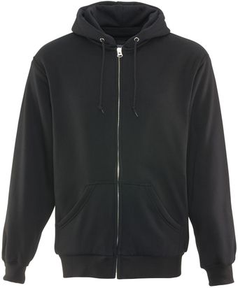 RefrigiWear 0487 Thermal Zipper Work Sweatshirt - With Hood, 2 Layer Black Front