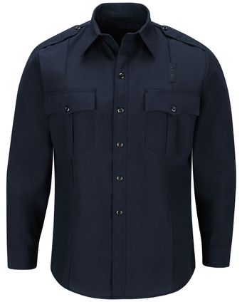 Workrite FR Fire Officer Shirt FSE0 Classic Long Sleeve Midnight Navy Front