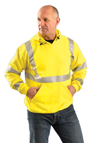 Occunomix LUX-SWT3FR HI-Viz Flame Resistant Pullover Hoodie Example
