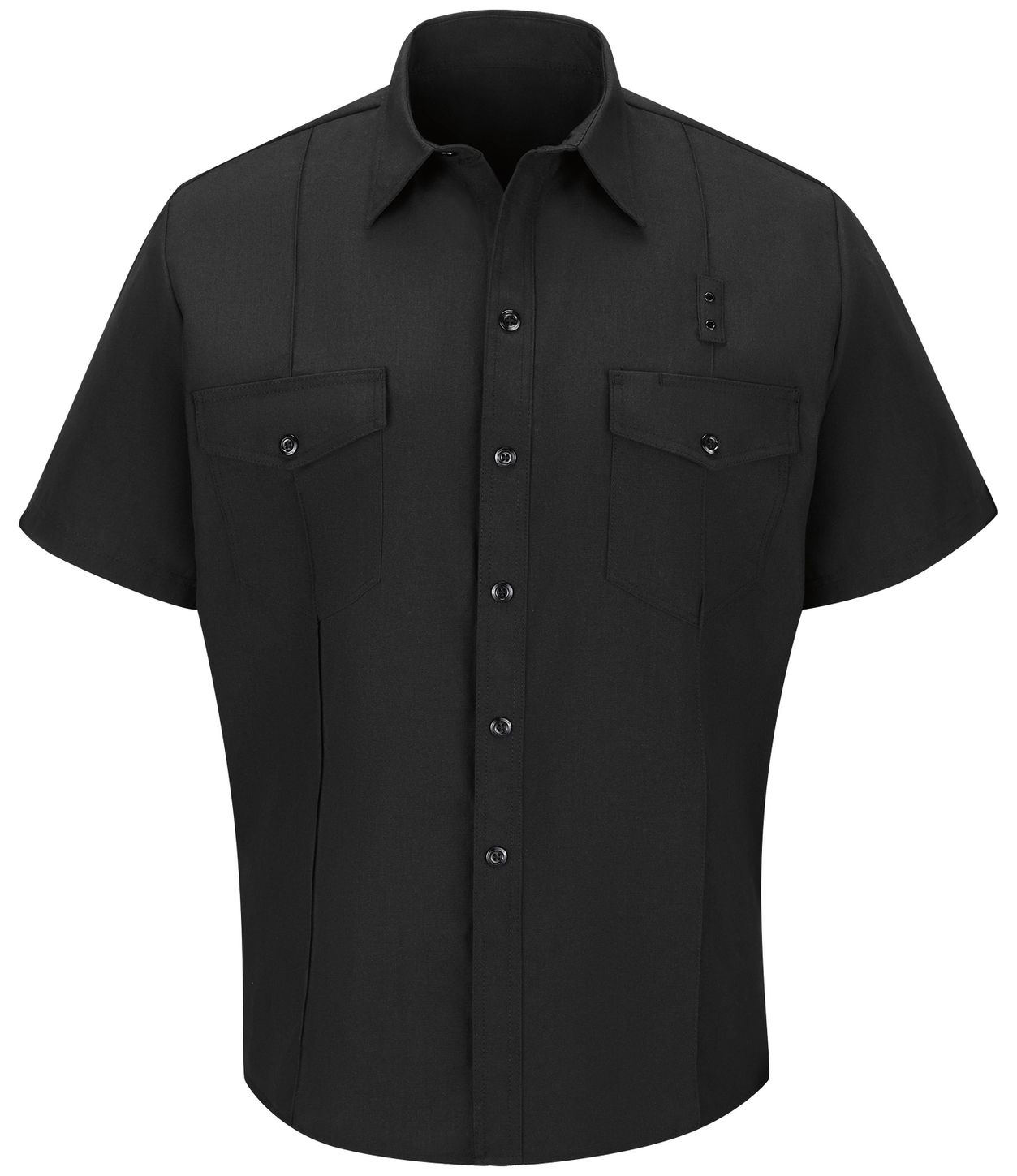 Workrite FR Firefighter Shirt FSF2 Classic Short Sleeve Black Front