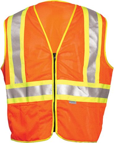 OK-1 Safety Vests ODOTMZ - Contrasting Stripe Class 2 Mesh Polyester Orange