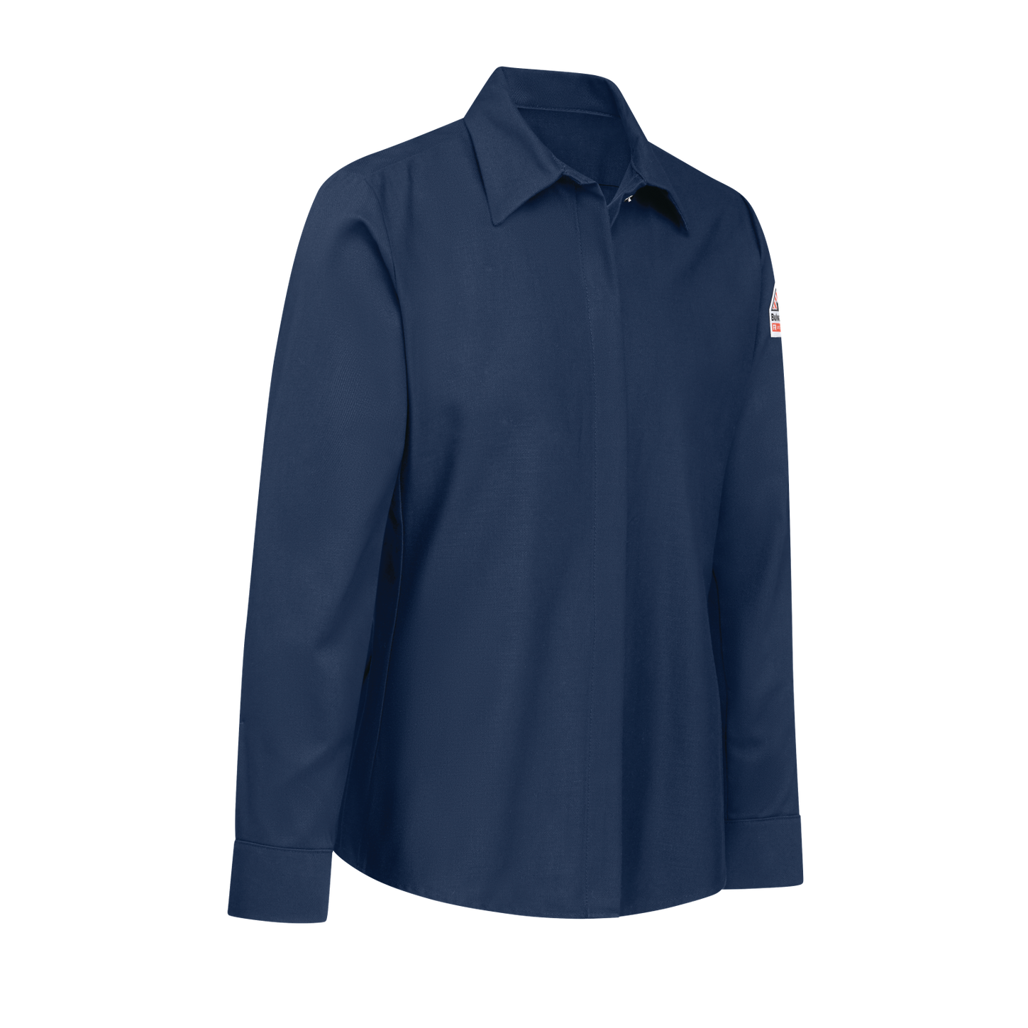 Bulwark-fr-sls3-womens-pocketless-work-shirt-navy-side