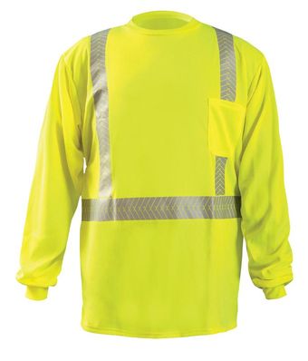 Occunomix LUX-TLSP2B Long Sleeve Segmented Tape T-Shirt w/Pocket Front
