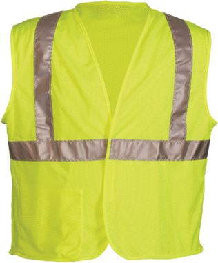OK-1 Economy Safety Vests OK-A1L, OK-A1O - Class 2 Mesh Polyester Fluorescent Lime