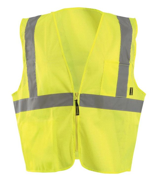 Occunomix ECO-IMZX Mesh X-Back Vest with Zipper Front Yellow