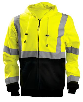 Occunomix LUX-HZSWTBX Full Zip Black Bottom X-Back Hoodie Yellow Front