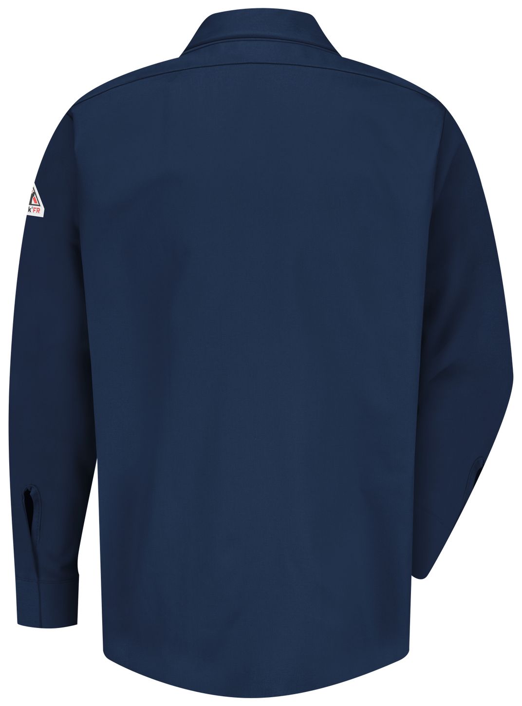 bulwark-fr-shirt-sms2-nv-midweight-pocketless-consealed-gripper-work-navy-back.jpg