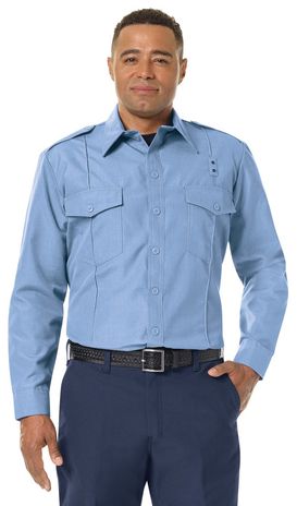 Workrite FR Chief Shirt FSC0 Classic Long Sleeve Light Blue Example Front