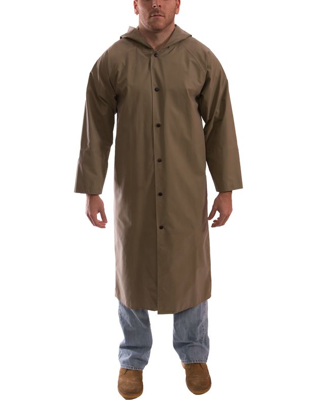 Tingley Magnaprene™ Fire Resistant Rain Coat - Neoprene Coated, Chemical Resistant, with Attached Hood 48" Front