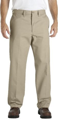 Dickies Men's Pants - Industrial Flat Front Comfort Waist Pant LP817 - Khaki