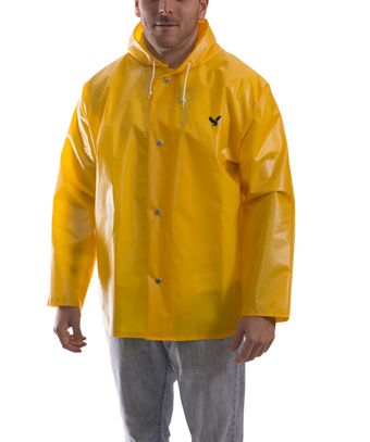 Tingley J22107 Iron Eagle® Chemical Resistant Jacket - Polyurethane Coated, with Attached Hood Gold Front