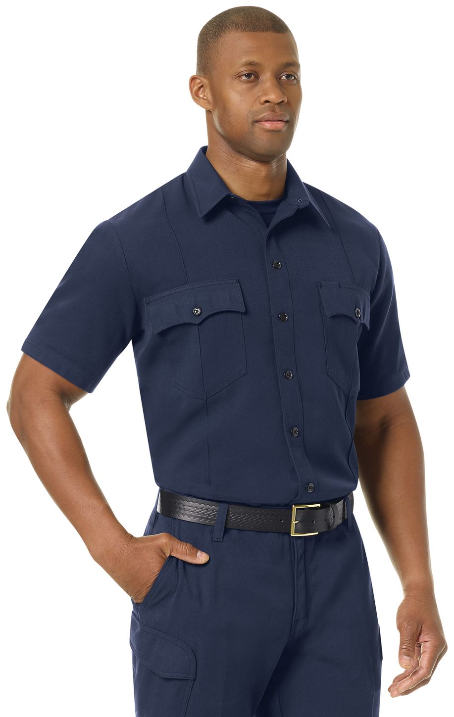 Workrite FR Shirt FSM2, Station No. 73, Uniform Navy Example Right