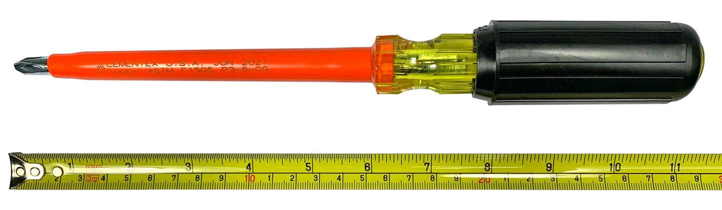 Cementex P3-6-CG Insulated Phillips Tip Screwdriver Tip Size 3 Size