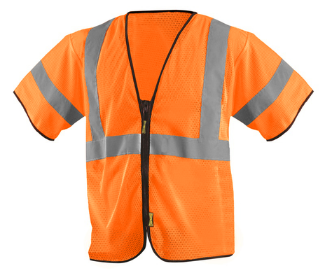 Occunomix ECO-GCZ3 Mesh Standard Vest With Zipper Front Orange