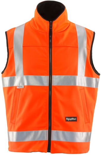 RefrigiWear 9499 HiVis Reversible Softshell Vest Orange Front