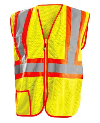 Occunomix LUX-SSCLC2Z Hi-Viz Mesh Two Tone Vest With Zipper