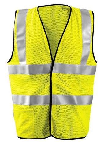 Occunomix LUX-SSFGCFR Hi-Viz Premium Flame Resistant Dual Stripe Mesh Vest Front