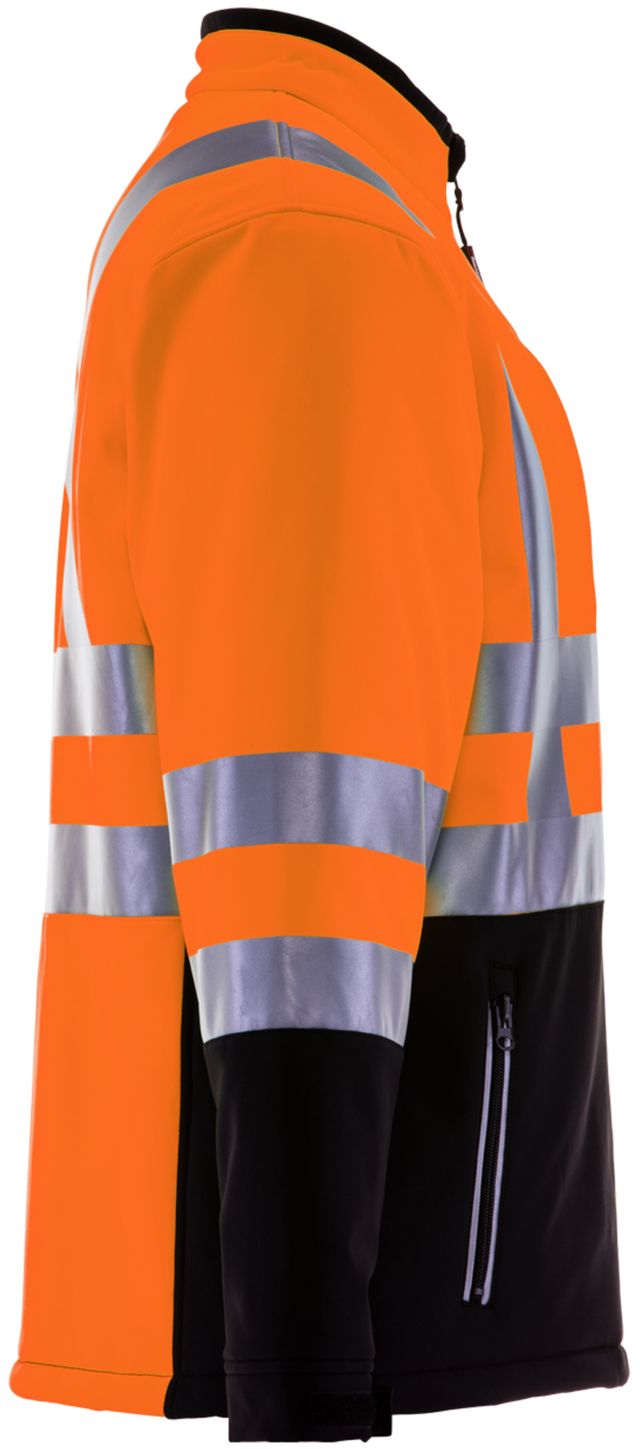 RefrigiWear 0496 Softshell HiVis Winter Work Jacket HiVis Orange With Reflective Tape Right