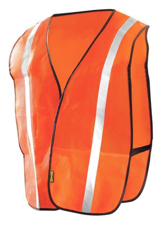 Occunomix LUX-XSBM Hi-Viz Mesh Silver Reflective Vest Orange Front
