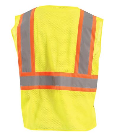 Occunomix ECO-IM2TZ Mesh Two-Tone Vest With Zipper Back Yellow