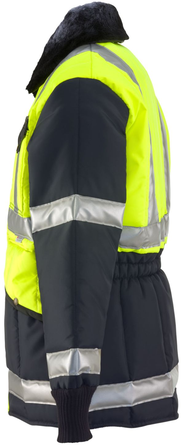 RefrigiWear 0342 - HiVis Iron-Tuff Two-Tone Jackoat Lime-Navy Left Side