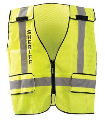 Occunomix LUX-PSS-DOR Mesh Public Safety Break-Away Vest w/DOR, Sheriff Front