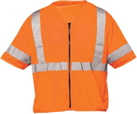 OK-1 Safety Vests S3O-04, S3L-04 - Class 3 Mesh Polyester Fluorescent Orange