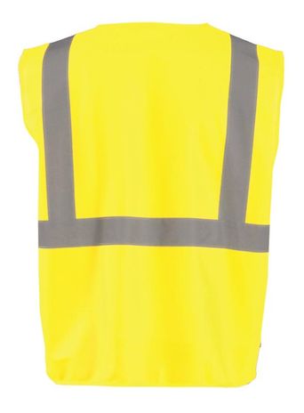 Occunomix Class 2 Solid Standard Vest With Zipper Back Yellow