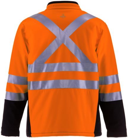 RefrigiWear 0496 Softshell HiVis Winter Work Jacket HiVis Orange With Reflective Tape Back