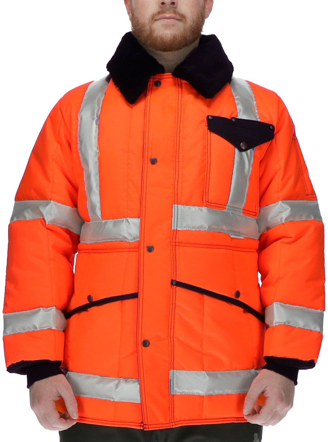 RefrigiWear 0342L2 HiVis Iron-Tuff Jackoat Orange Example