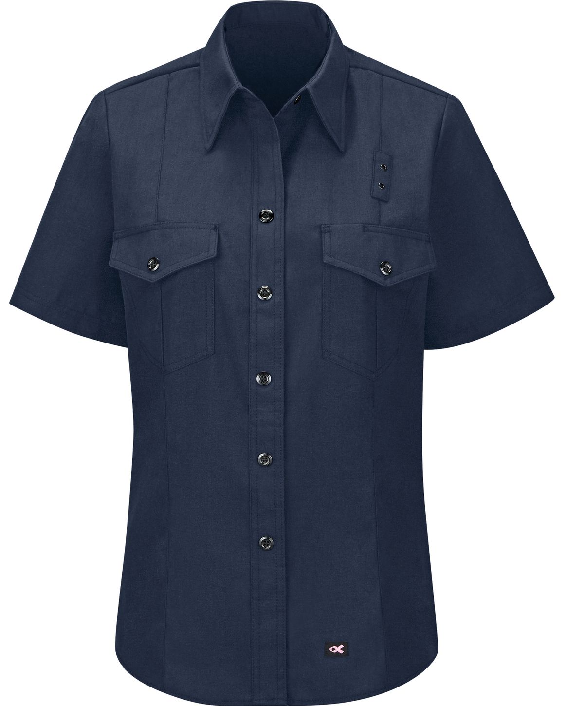 Workrite FR Women's Firefighter Shirt FSF3, Classic Short Sleeve Navy Front