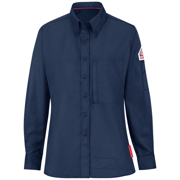 Bulwark-fr-womens-qs23-lightweight-woven-shirt-navy-front