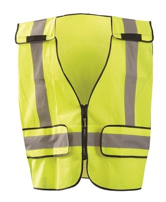 Occunomix LUX-PS-DOR Mesh Public Safety Break-Away Vest w/DOR, Plain Front