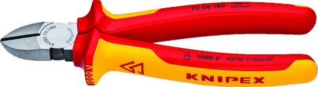 Knipex 7.25" Insulated Diagonal Cutters 70 08 180