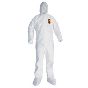 Kimberly Clark Kleenguard A20 White Coverall w/ Hood & Boots Front