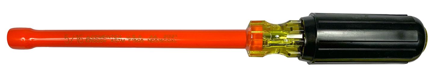 Cementex ND516XLCG Insulated Nut Driver 6-inch Shank Cushion Grip