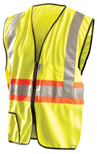 Occunomix Premium Solid Two-Tone Expandable Hi-Viz Vest LUX-SSG2TZ Front
