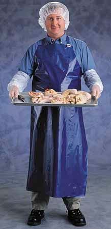 Large 0.5 Height 14.5 Length 0.5 Width Blue Ansell CA8L 8 mil Vinyl Coat-Style Apron