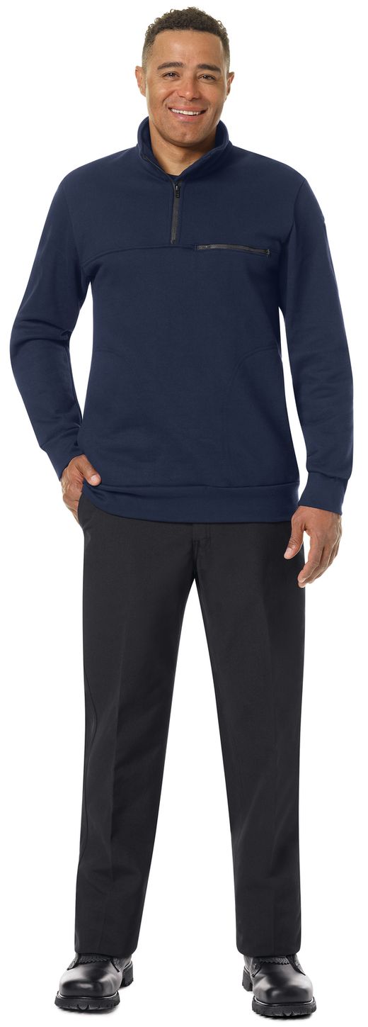 Workrite FR Sweathirt FT71, 1/4 Zip Navy Example Front