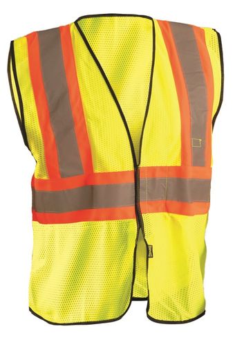 Occunomix ECO-GC2T High Visibility Two Tone Mesh Vest Front Yellow