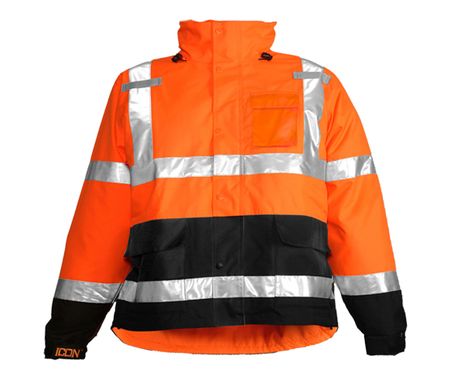 Tingley Icon Hi Vis Waterproof Work Jacket J24129 - Orange, with Attached Hood