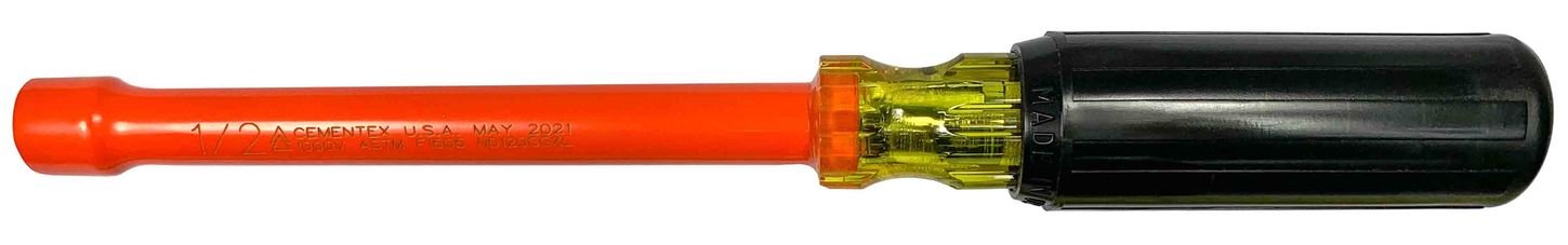 Cementex ND120XLCG Insulated Nut Driver 6-inch Shank Cushion Grip