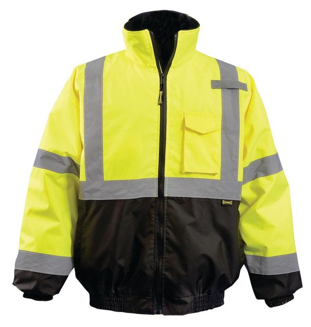 Occunomix Bomber Rain Jacket LUX-TJBJ-B - Black Bottom, High Visibility ...