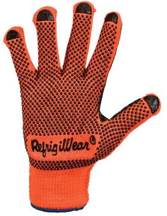 RefrigiWear Cold Weather Apparel - Dot Grip Glove 0310 - Orange