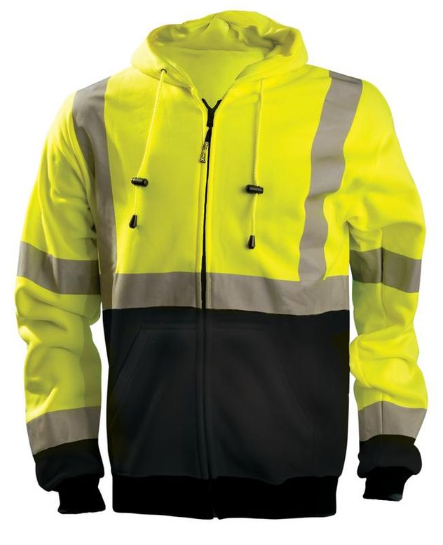 Occunomix LUX-250-JB-B Black Bottom Hi-Viz Bomber Jacket — Coat